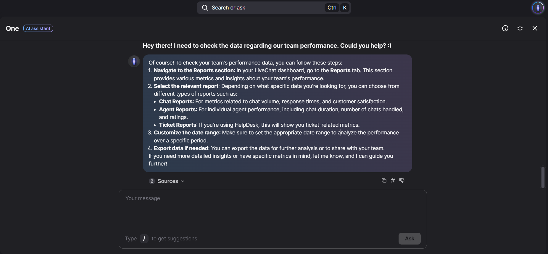 Copilot AI full screen chat